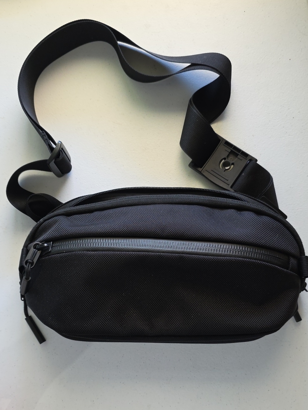Men's Black Nylon Sling Belt Bag - Minimal Everyday Carry